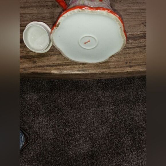 10 vintage butterfly geisha saucers and tea pot with lid - Picture 7 of 8